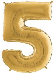  Héliumos fólia lufi, 5-ös szám, 65 cm, arany - jatek21