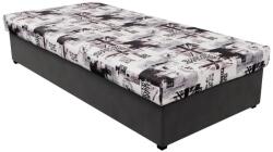 LAMIVEX Tárolós ágy NOE 90x200 rugós matraccal, szürke/fekete 8595178699856 (LM0002)