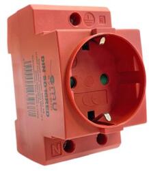 OMU system OMU sínre szerelhető dugalj 2P+F piros 16A moduláris DIN SD16RED (DIN SD16RED)
