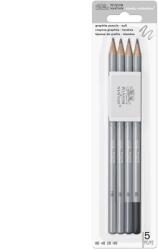 Winsor & Newton Grafitceruza készlet 4 db-os + radír - puha Winsor & Newton