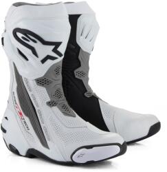 Alpinestars Supertech R Vented motoros csizma fehér-világosszürke-fekete