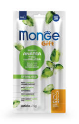  MONGE MONGE Gift Sterilised Soft Sticks, Rață, punguță recompense funcționale fără cereale pisici sterilizate, 15g