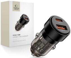 Tech-Protect CC03 încărcător auto cu 2 porturi PD75W negru