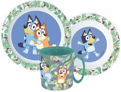 Carbotex Bluey Leaves étkészlet, micro műanyag szett bögrével 265 ml (STF33364)