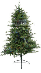 Flippy Brad Artificial de Craciun, Becuri led incluse in ramuri, pentru interior exterior, inaltime 180 cm, diametru 128 cm, 1246 ramuri, Flippy, verde, suport metalic inclus (teo-106793)