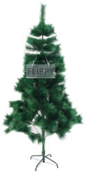 Flippy Brad artificial de Craciun tip pin, clasic, pentru interior exterior, inaltime 180 cm, Flippy, verde, suport metalic inclus (teo-106763)