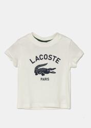 Lacoste gyerek pamut póló fehér, nyomott mintás, TJ3003 - fehér 110