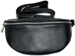 maxmoda Aida olasz női fekete színű bőr övtáska, crossbody 22, 5×14 cm (MM-0779-F)