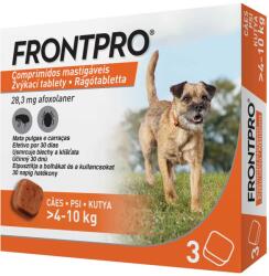 FRONTPRO Tablete împotriva puricilor și căpușelor S 4-10 kg 3 tablete