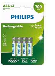 Philips ELEM TÖLTHETŐ AAA 700 mAh 4-BLISZTER R03B4A70/10 (R03B4A70/10) - mi-one