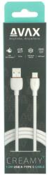 AVAX CB620 CREAMY+ USB-A - Type-C cable 1, 5m White/Rosegold, 238889, Kábel