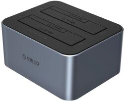 ORICO 6626C3-C-V1 2-lemezes dokkolóállomás offline klónozó funkcióval 2.5"/3.5" SATA HDD/SSD - Szürke