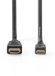 Nedis CVGL34500BK15 mini HDMI - HDMI kábel, 4K@30Hz, 10, 2 Gbps, 1, 5m (CVGL34500BK15) (CVGL34500BK15)