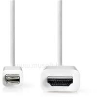 Nedis CCGL37600WT20 mini Display port1.2 kábel, mini Display port dugó - HDMI dugó, 1080p, 2m (CCGL37600WT20) (CCGL37600WT20)