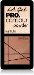 L. A. Girl Cosmetics PRO. Contour Powder Púderes highlight és kontúr paletta árnyalat Light 5.6 g