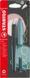 STABILO Flow Modern Office toll, M, 0, 5 mm, fekete / pasztell türkiz, 1 tollbetét, bliszter (SWB568095)