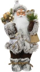 Decoris karácsonyi figurina ajándékkal, poliészter, magasság 30 cm, 25(H)x15(sz) cm