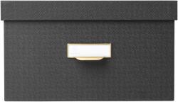 Exacompta OfficeByMe 3 darabos tárolódoboz készlet fedéllel, 3 mm-es karton, Címketartó, FSC tanúsítvánnyal, A4+, A5++, A6++ formátum, Fekete