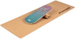 BoarderKING Indoorboard Classic, egyensúlyozó deszka, alátét, henger, fa / parafa, piros (FIA2-BalanceBoardG/R) (FIA2-BalanceBoardG/R)