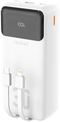 Dudao K15MAX 30000mAh PD 22.5W Powerbank beépített kábelekkel - Fehér