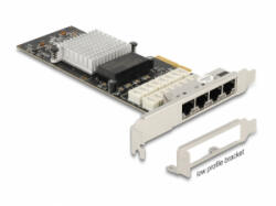 Delock PCI Express x4 Kártya - 4 x RJ45 Gigabit LAN porthoz Bypass (88610) - aqua