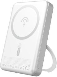 Dudao K28 10000mAh PD 22.5W MagSafe Powerbank fémszíjjal és gyűrűs állvánnyal - Ezüst