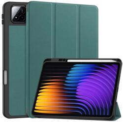 Gigapack Xiaomi Pad 7 Pro Gigapack Tok - Bőr Hatású Aktív Flip, Ceruza Tartó, Sötétzöld