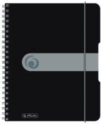 Herlitz Caiet A5 EOTG cu spira si elastic Herlitz, 80 file, 80 g/mp, Matematica, coperta PP Negru Opac (11293768)