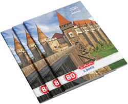 Herlitz Set 5 Caiete Herlitz, A4, 80 file 70g/mp, Dictando, colturi Rotunjite, motiv Romania (9481020-5)