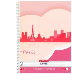 Herlitz Caiet A4 Herlitz cu spira, 70 file. 70 g/mp economic, Dictando, Motiv Paris (9484760)