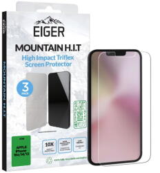 Eiger Folie Clear Triflex H. I. T iPhone 16e / iPhone 14 / iPhone 13 / iPhone 13 Pro, pachet de 3 buc, Clear (EGSP01029)
