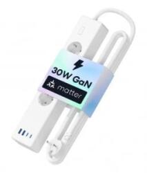 Meross MSP844SMA Matter okos hosszabbító 4 aljzat + 2x USB-A és 2x USB-C fehér (MSP844SMA)