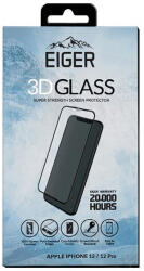 Eiger Folie Sticla Curbata 3D pentru Iphone 12 / 12 Pro Clear Black 0.33mm 9H oleophobic (EGSP00622)