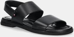 Tommy Hilfiger sandale de piele PREMIUM HILFIGER STRAPPY LH SAND barbati, culoarea negru, FM0FM05356 PPYA-OBM0IJ_99X (FM0FM05356)