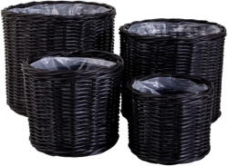 House Nordic Bogor kosarak, kubu rattan, fekete 4 db (4401121) - leziteronline