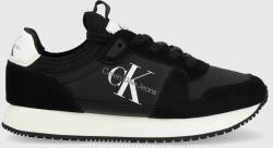 Calvin Klein sneakers YW0YW00840 RUNNER SOCK LACEUP NY-LTH W culoarea negru, YW0YW00840 PPYX-OBD00S_99B (YW0YW00840)