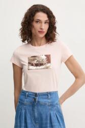 Giorgio Armani tricou din bumbac femei, culoarea roz, 8NYTDL YJ73Z 9BYK-TSD0HI_24X (8NYTDL.YJ73Z)