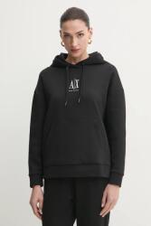 Giorgio Armani bluza femei, culoarea negru, cu glugă, cu imprimeu, XW000823 AF10818 PPYA-BLD05R_99X (XW000823.AF10818.NOS)