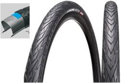 CYT (Chaoyang Tire) Chaoyang Kestrel H481 28x1, 5 (40-622) negatív V mintás slick külső gumi (köpeny), defektvédett (Hippo Skin), reflexcsíkos, 700g, fekete