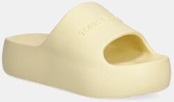 Tommy Jeans papuci CHUNKY POOL SLIDE ESS femei, culoarea galben, cu platforma, EN0EN02879 PPYA-OBD2PO_11X (EN0EN02879)