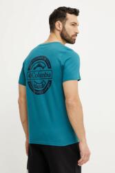 Columbia tricou din bumbac Rapid Ridge barbati, culoarea turcoaz, cu imprimeu, 1934824 PPYH-TSM1FG_69X (1934824.)