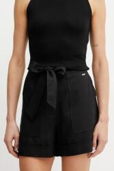 Guess pantaloni scurți NINA femei, culoarea negru, uni, high waist, W5GD1R WG4C2 PPYA-SZD0F7_99X (W5GD1R.WG4C2)