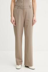 Samsoe Samsoe pantaloni SALARA femei, culoarea bej, drept, high waist, F25100183 PPYA-SPD0ZF_80X (F25100183)