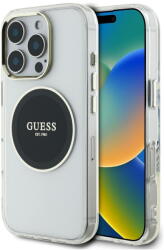 GUESS Husa Husa pentru iPhone 16 Pro - Guess IML Metal Colored Circle MagSafe (GUHMP16LHTDRCEDK) - Black (KF2348040) - pcone