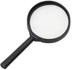 Műanyag kézi nagyító 85 mm lencsével, 2, 5× nagyítás, kerek (AG581A)