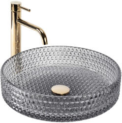 Rea Cristal lavoar 39x39 cm rotund de blat gri piatra REA-U8880 (REA-U8880)