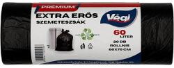 Prémium szemeteszsák extra erős 60 literes fekete 20db/csg 60x70cm 15 micron