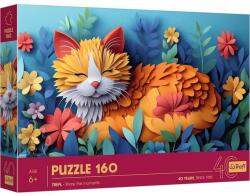Trefl 40049 - 40 Éves Jubileum - Alvó cica - 160 db-os Paper Art puzzle (40049)