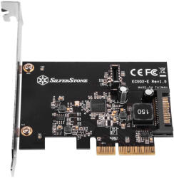 SilverStone SST-ECU02-E USB adapterkártya, PCIe 3.0, 1x USB-C 3.1 belső - alacsony profil (SST-ECU02-E)