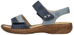 RIEKER Sandale dama, Rieker, V2860-14-Albastru, casual, piele ecologica, cu talpa joasa, albastru (Marime: 37)